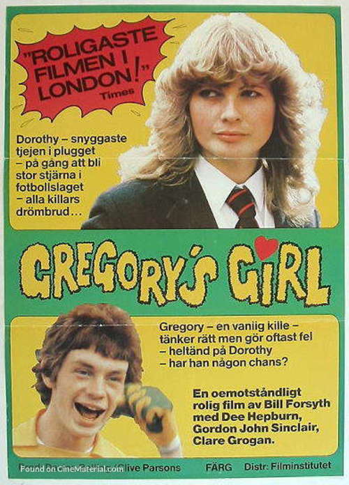 Gregory&#039;s Girl - Swedish Movie Poster