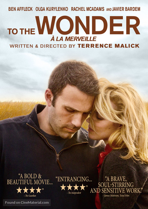 To the Wonder - Canadian DVD movie cover