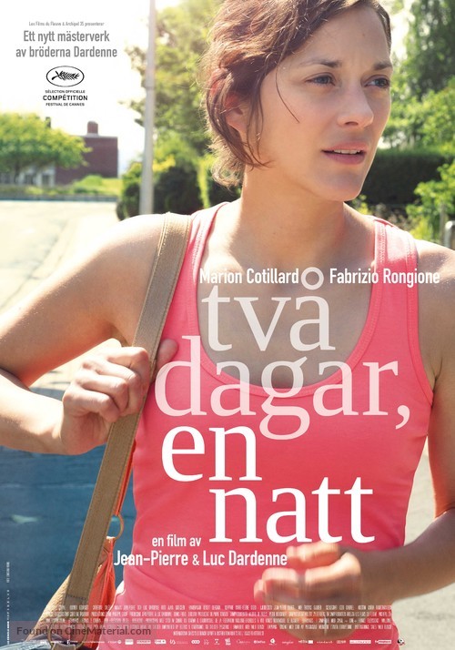 Deux jours, une nuit - Swedish Movie Poster