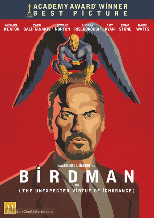 Birdman or (The Unexpected Virtue of Ignorance) - Danish DVD movie cover