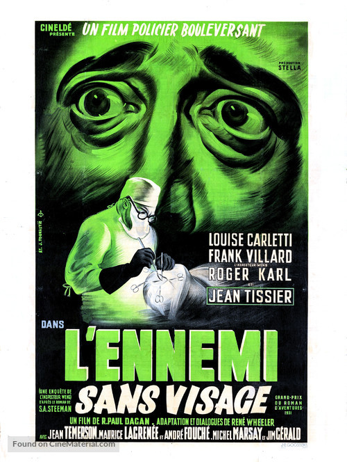 L&#039;ennemi sans visage - French Movie Poster