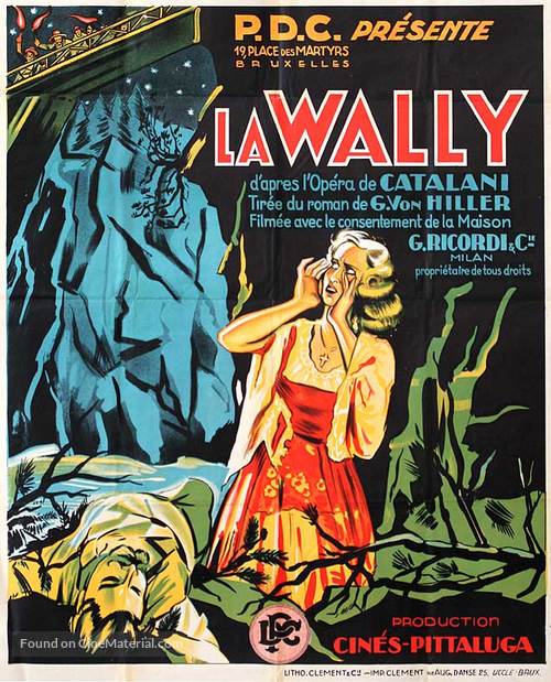 La Wally - Belgian Movie Poster