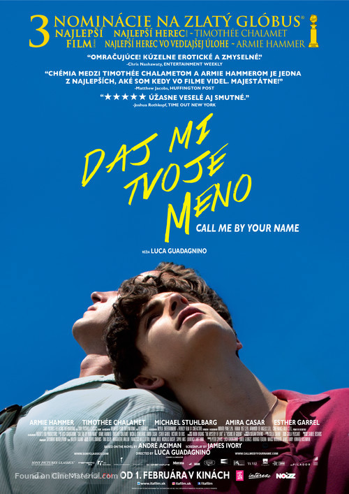 Call Me by Your Name - Slovak Movie Poster