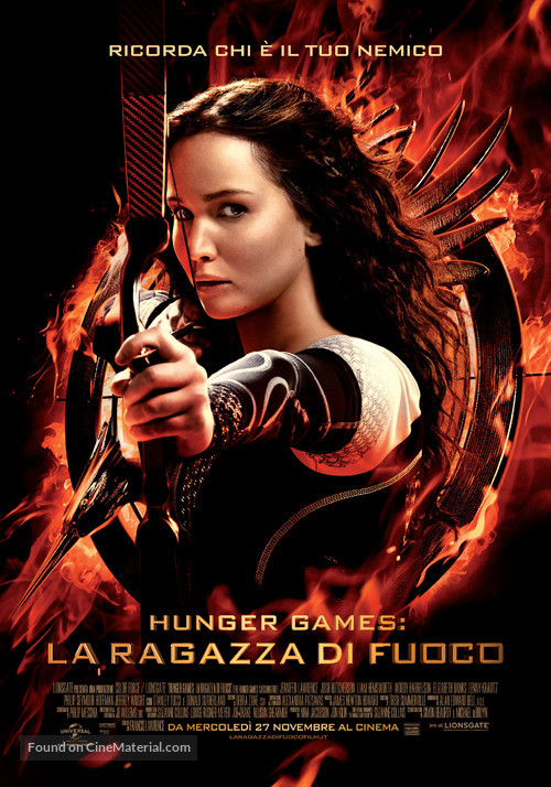 The Hunger Games: Catching Fire - Italian Movie Poster