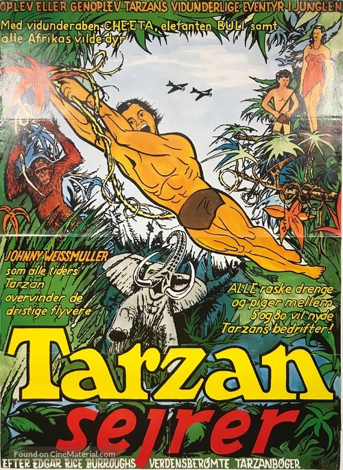 Tarzan Triumphs - Danish Movie Poster