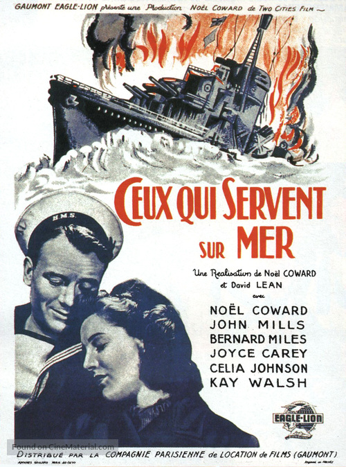 In Which We Serve - French Movie Poster