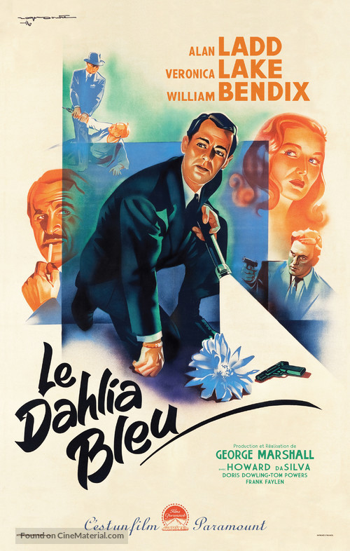 The Blue Dahlia - French Movie Poster