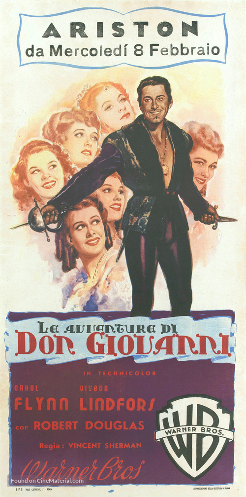 Adventures of Don Juan - Italian Movie Poster