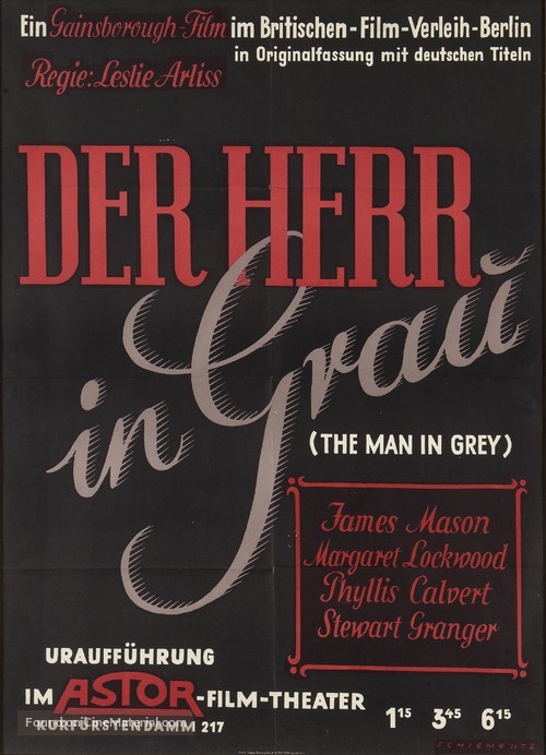 The Man in Grey - German Movie Poster