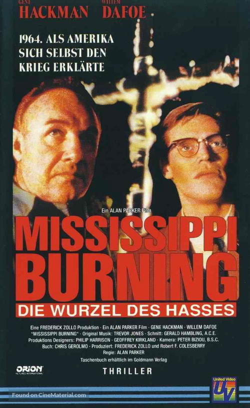 Mississippi Burning - German VHS movie cover