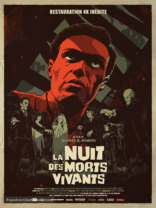 Night of the Living Dead - French Re-release movie poster