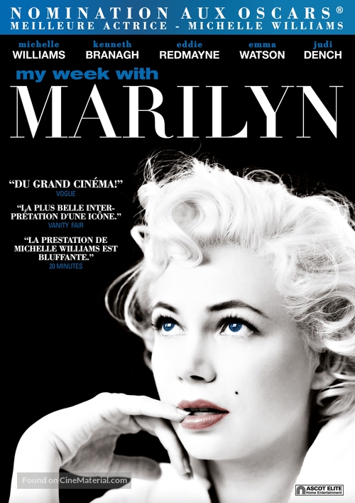 My Week with Marilyn - Swiss DVD movie cover