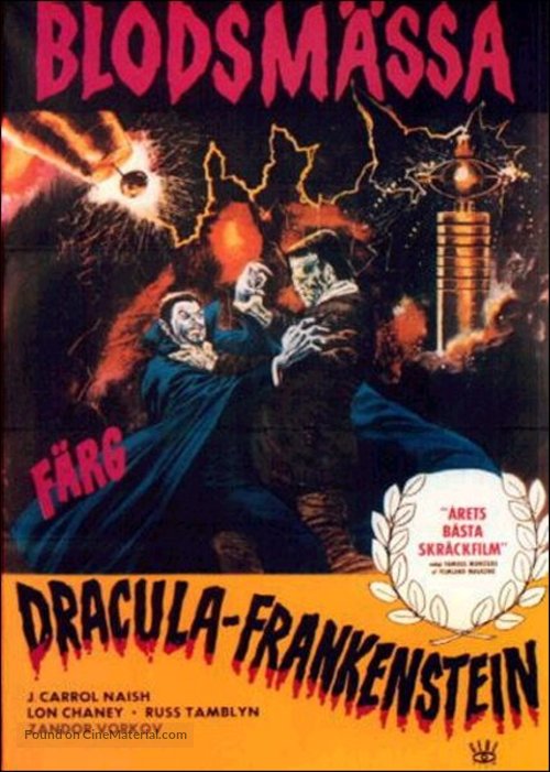 Dracula Vs. Frankenstein - Swedish Movie Poster