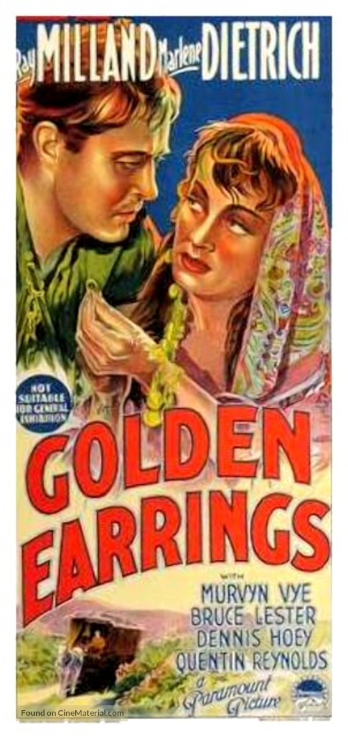 Golden Earrings 1947 Australian Movie Poster