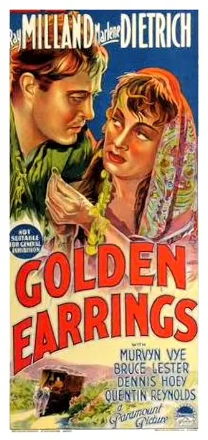 Golden Earrings 1947 Australian Movie Poster