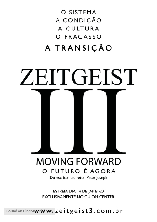 Zeitgeist: Moving Forward - Brazilian Movie Poster