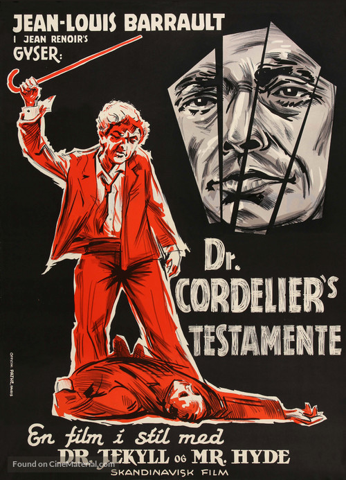 Le testament du Docteur Cordelier - Danish Movie Poster