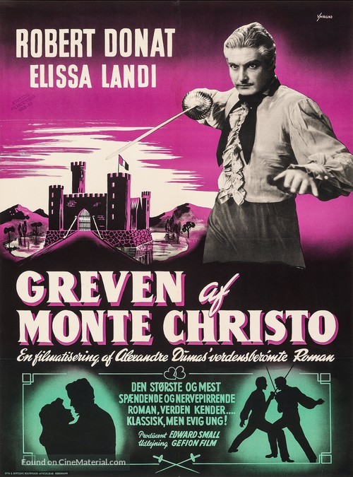 The Count of Monte Cristo - Danish Movie Poster