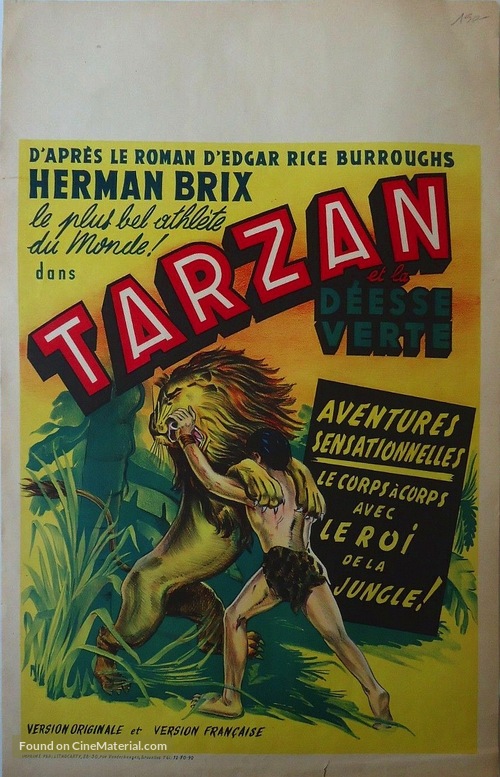 Tarzan and the Green Goddess - Belgian Movie Poster