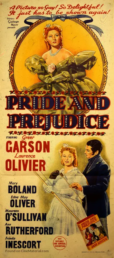 Pride And Prejudice 1940 Movie Poster