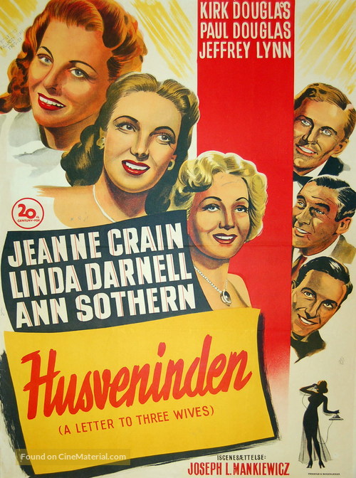 A Letter to Three Wives - Danish Movie Poster