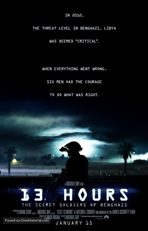 13 Hours: The Secret Soldiers of Benghazi - Movie Poster