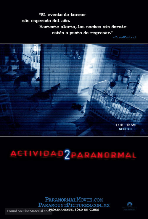 Paranormal Activity 2 - Mexican Movie Poster