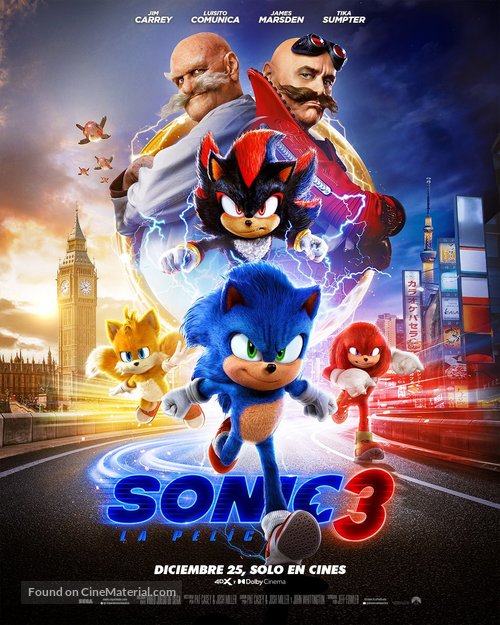 Sonic the Hedgehog 3 - Mexican Movie Poster