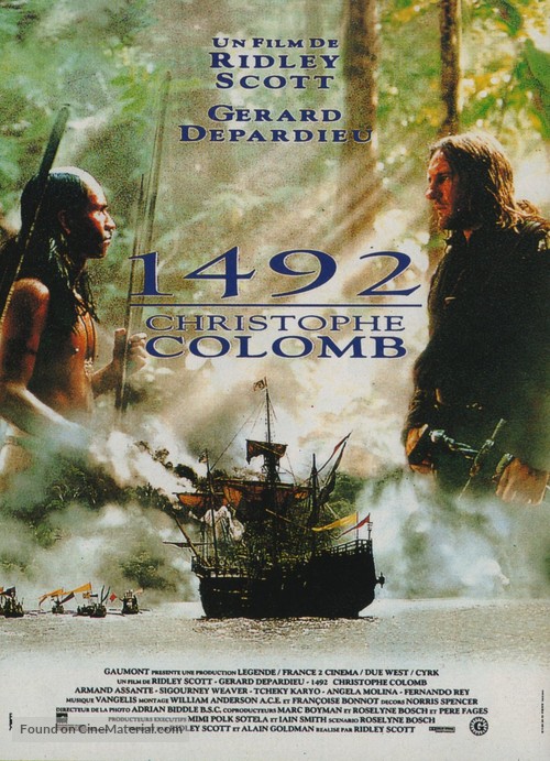 1492: Conquest of Paradise - French Movie Poster