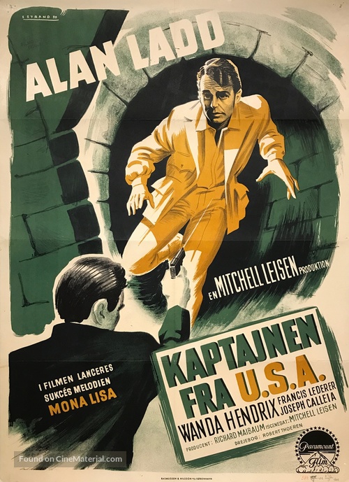 Captain Carey, U.S.A. - Danish Movie Poster