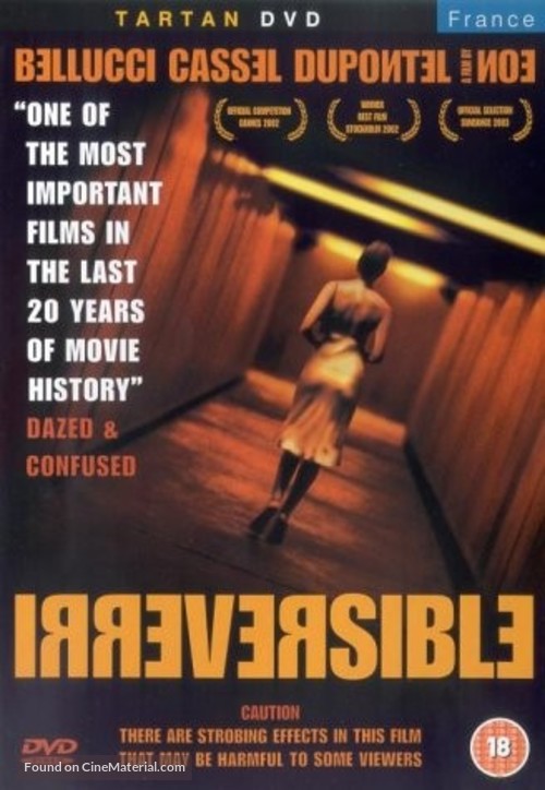 Irr&eacute;versible - British DVD movie cover