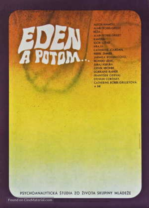 L&#039;&eacute;den et apr&egrave;s - Czech Movie Poster