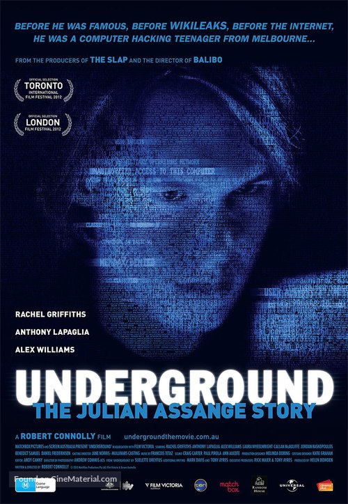 Underground: The Julian Assange Story - Australian Movie Poster
