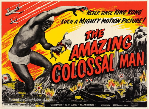 The Amazing Colossal Man - British Movie Poster