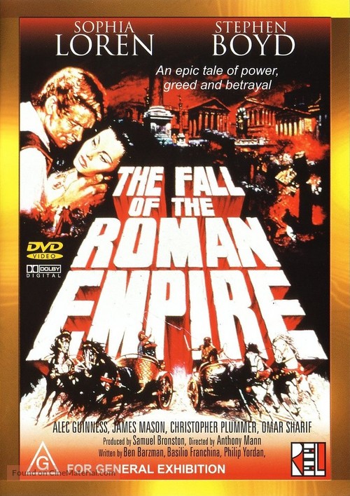 The Fall of the Roman Empire - Australian Movie Cover