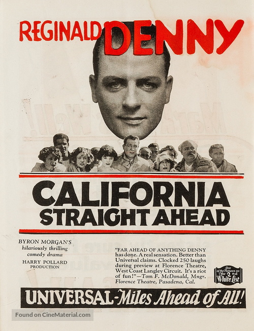 California Straight Ahead - poster