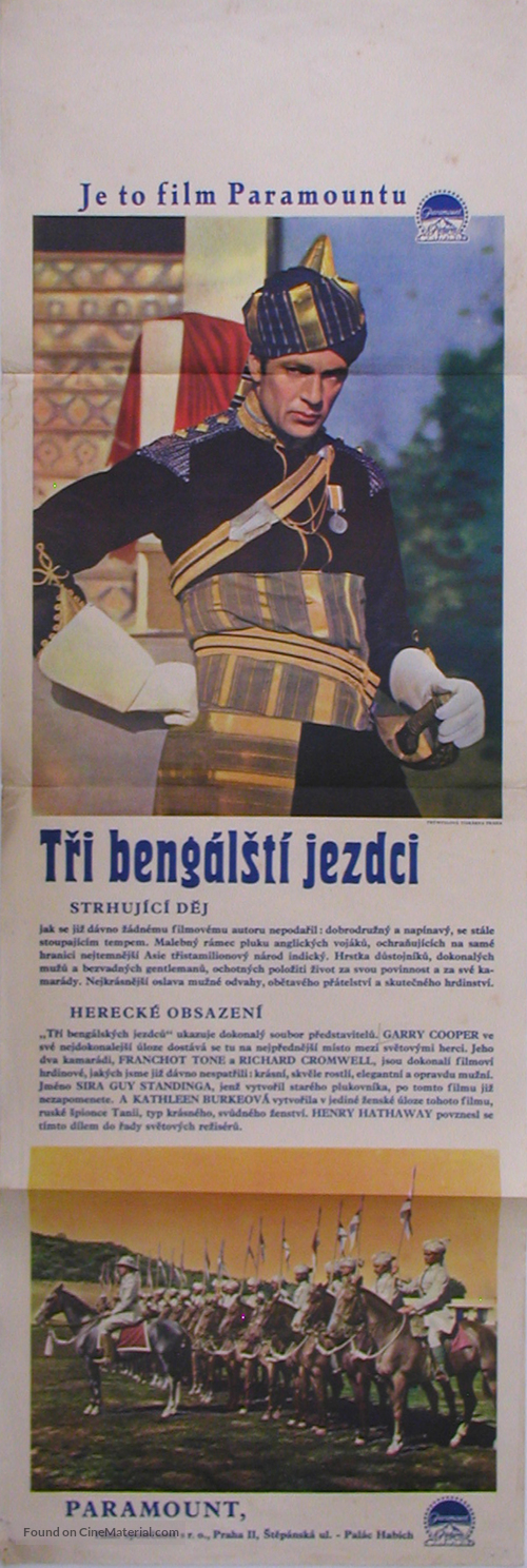 The Lives of a Bengal Lancer - Czech Movie Poster