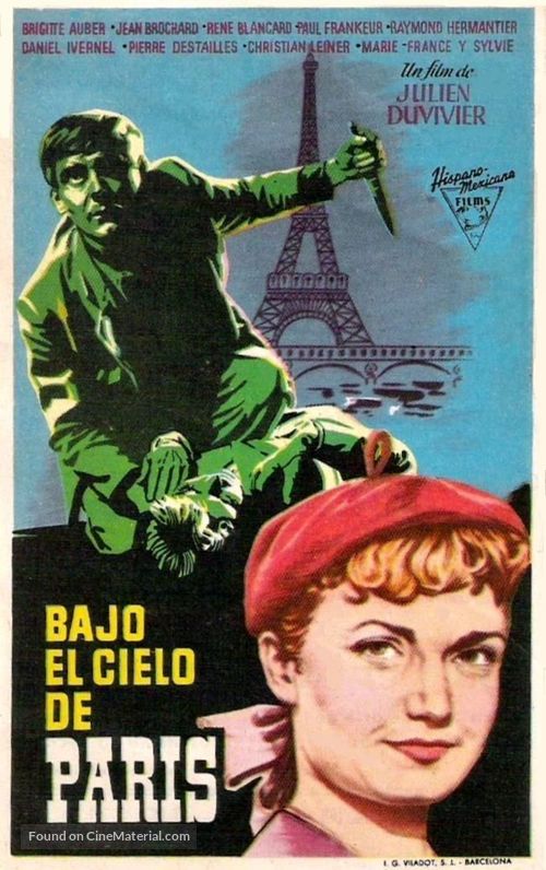 Sous le ciel de Paris - Spanish Movie Poster