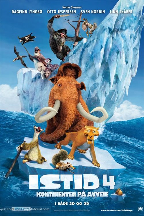 Ice Age: Continental Drift - Norwegian Movie Poster