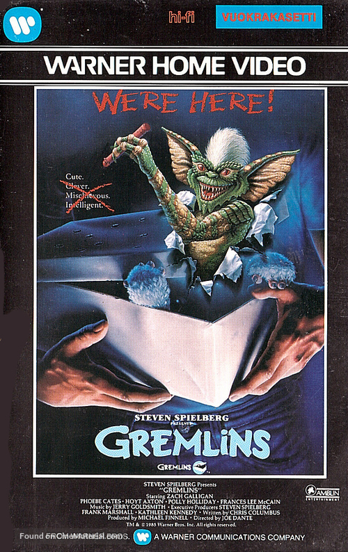 Gremlins - Finnish VHS movie cover