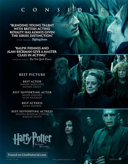 Harry Potter and the Deathly Hallows - Part 2 - British For your consideration movie poster