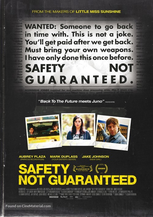 Safety Not Guaranteed - New Zealand Movie Poster