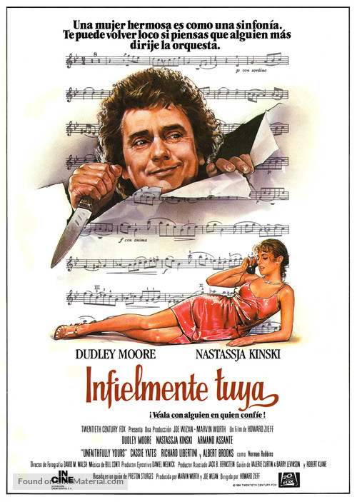 Unfaithfully Yours - Spanish Movie Poster