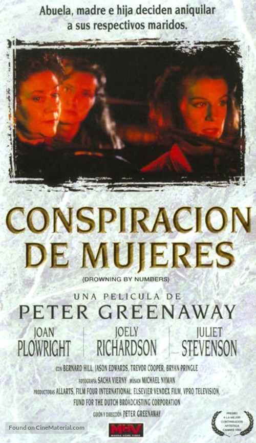 Drowning by Numbers - Spanish VHS movie cover
