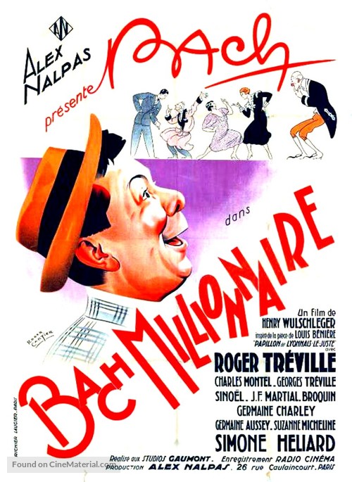 Bach millionnaire - French Movie Poster