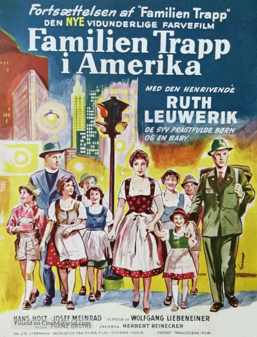 Die Trapp-Familie in Amerika - Danish Movie Poster