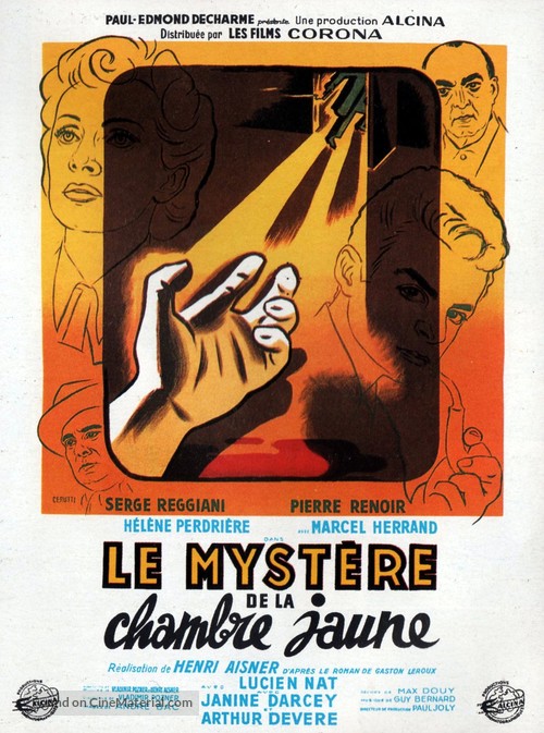 Le myst&egrave;re de la chambre jaune - French Movie Poster