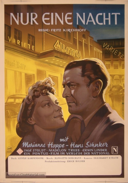 Nur eine Nacht - German Movie Poster