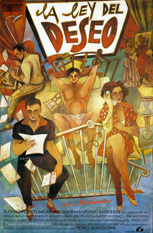 La ley del deseo - Spanish Movie Poster