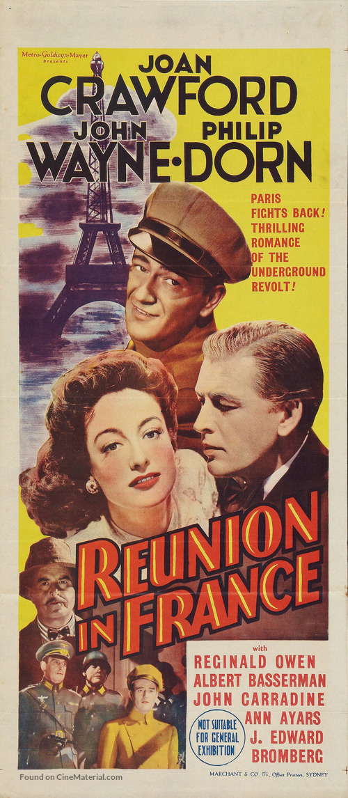 Reunion in France - Australian Movie Poster
